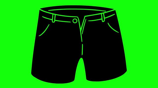 underpants illustration video animation boxer fashion underwear silhouette male logo shorts icon textile clothes garment apparel underclothes panties clothing outline wear pants trunks for green scree