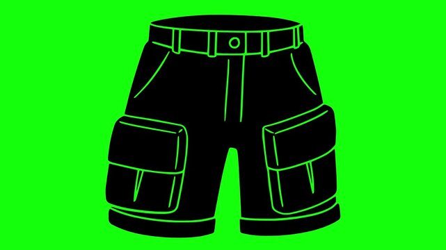 underpants illustration video animation boxer fashion underwear silhouette male logo shorts icon textile clothes garment apparel underclothes panties clothing outline wear pants trunks for green scree