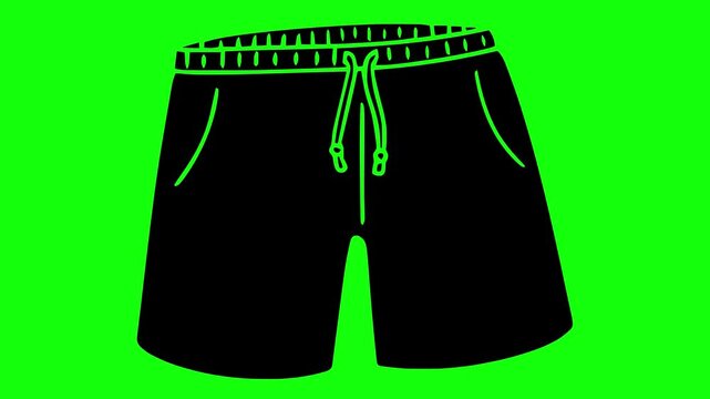 underpants illustration video animation boxer fashion underwear silhouette male logo shorts icon textile clothes garment apparel underclothes panties clothing outline wear pants trunks for green scree