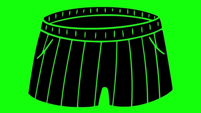 underpants illustration video animation boxer fashion underwear silhouette male logo shorts icon textile clothes garment apparel underclothes panties clothing outline wear pants trunks for green scree