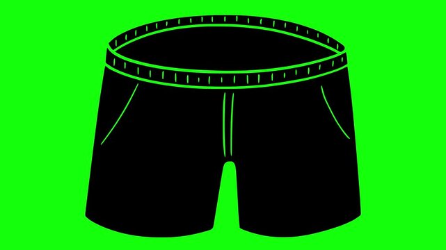 underpants illustration video animation boxer fashion underwear silhouette male logo shorts icon textile clothes garment apparel underclothes panties clothing outline wear pants trunks for green scree