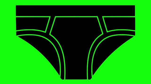 underpants illustration video animation boxer fashion underwear silhouette male logo shorts icon textile clothes garment apparel underclothes panties clothing outline wear pants trunks for green scree