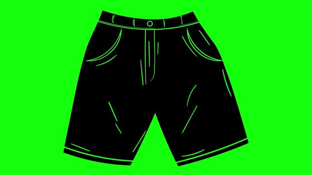 underpants illustration video animation boxer fashion underwear silhouette male logo shorts icon textile clothes garment apparel underclothes panties clothing outline wear pants trunks for green scree