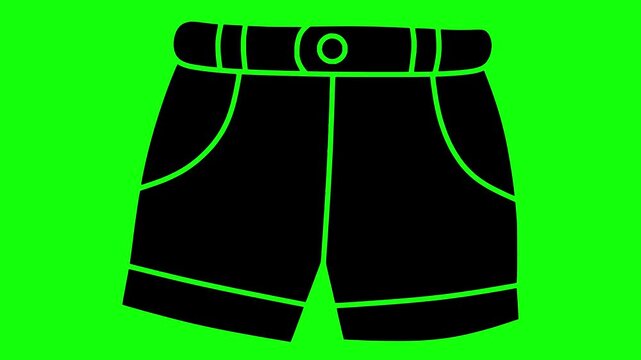 underpants illustration video animation boxer fashion underwear silhouette male logo shorts icon textile clothes garment apparel underclothes panties clothing outline wear pants trunks for green scree