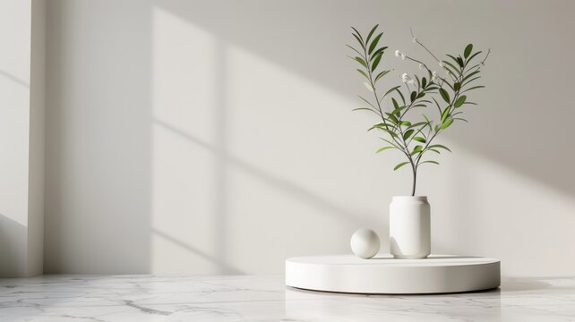 White Roman column podium, 3D luxury Greek design, product display, classic minimalistic stage, background with ancient Rome elements.