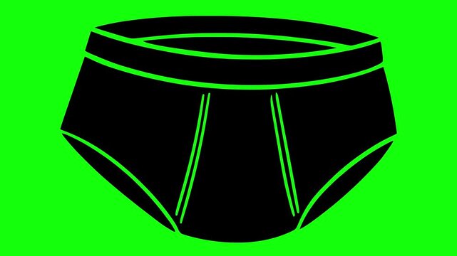 underpants illustration video animation boxer fashion underwear silhouette male logo shorts icon textile clothes garment apparel underclothes panties clothing outline wear pants trunks for green scree