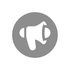 Megaphone in circle vector icon. Loudspeaker or bullhorn symbol.
