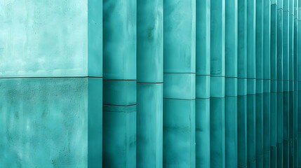 Abstract Architectural Design with Turquoise Columns