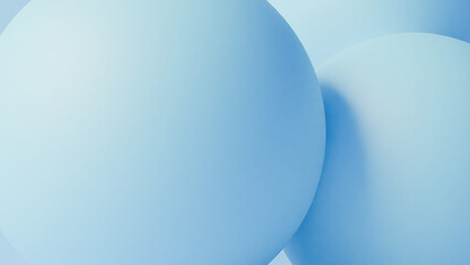 Abstract blue spheres on a light blue background