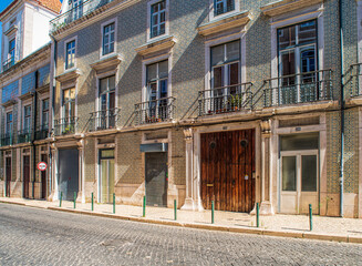 Historical vintage facades  in Lisbon
