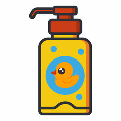 Baby shampoo vector cartoon illustration isolated on a white background.