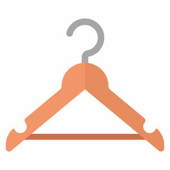 Wooden clothes hanger vector cartoon illustration isolated on a white background.