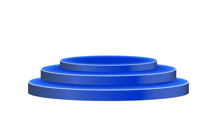 blue podium for presentation product isolated with white background 