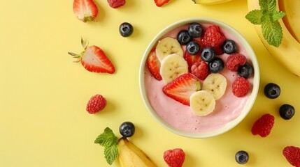fruits with yogurt.