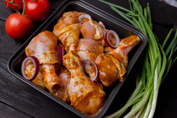 
chicken legs marinated in seasonings