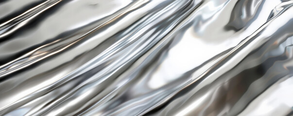 A shiny silver background with a polished finish, reflecting light beautifully and creating a sleek look.