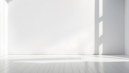 Fototapeta premium Empty white room with white walls and floor