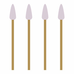 Bamboo cotton swabs vector cartoon illustration isolated on a white background.