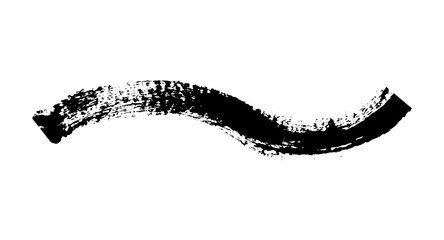 Black ink paint vector brush strokes. Thick dirty distress texture. Grunge rough paint brushes. touch material, dirty splash, handwritten texture simple stripes.