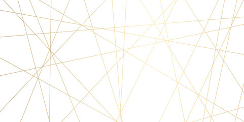 Luxury banner golden geometric lines overlap design. Golden Seamless random chaotic lines on transparent background.