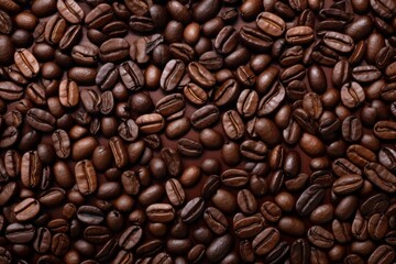 Organic Texture coffee beans banner grain. Arabica breakfast. Generate Ai
