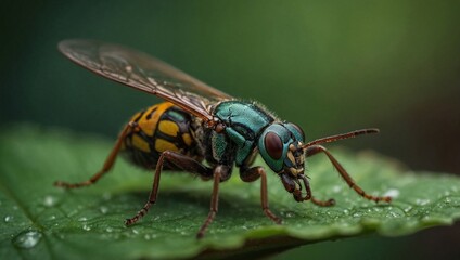 Fototapeta premium fly on leaf