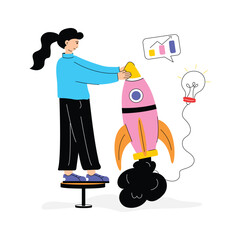 Get this amazing flat illustration of business startup