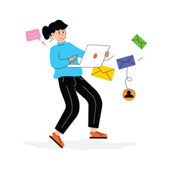 Premium quality flat illustration of sending email