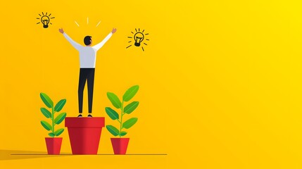 Personal Growth and Inner Triumph in Daily Challenges - Flat Design Illustration