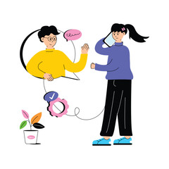 Give a try to this flat illustration of client support