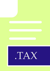 Fototapeta premium TAX File format icon fill inside