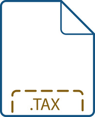 Obraz premium TAX File icon deep rounded outline