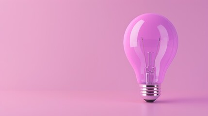 A simple yet striking image of a purple lightbulb against a plain background, symbolizing creativity and innovation. The minimalist design allows for easy customization with text or graphics.