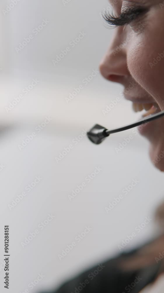 Poster with a focus on customer service, this professional excels in communication within an office. skille