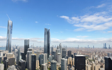 Fototapeta premium Captures the vibrant cityscape and urban density of New York City