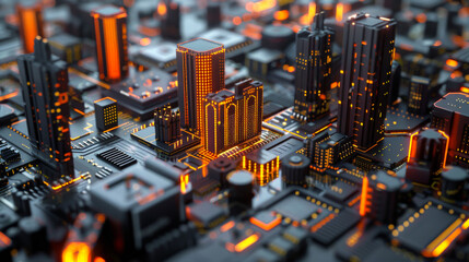 Modern technological microchip domestic business. Technology concept.