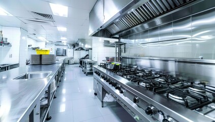 Modern Stainless Steel Commercial Kitchen