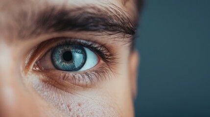 Naklejka premium A close-up of a gray eye with a minimalist design, featuring a clean and simple background that provides ample copy space for text or graphics.