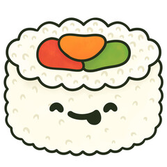 Uramaki Cute Sushi Character Illustration