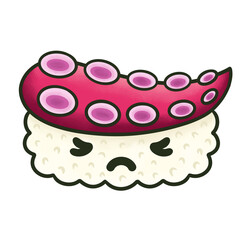 Tako Cute Sushi Character Illustration