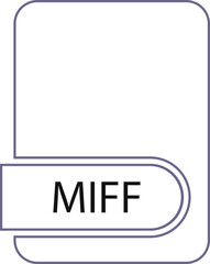 MIFF File format icon black outline and light color text