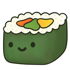 Futomaki Cute Sushi Character Illustration