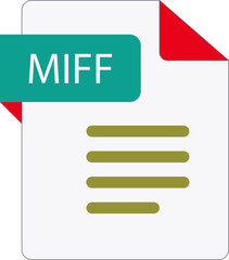 Fototapeta premium MIFF File icon with folded style document