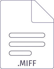 MIFF black empty outline doc icon