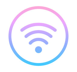 ピンクと青のグラデーション｜シンプルなWi-Fiマーク