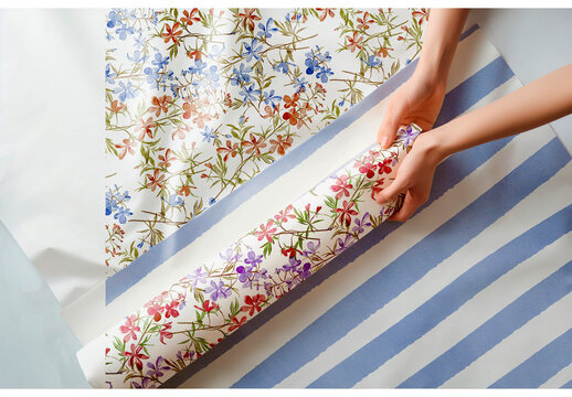 Mockup Paper Roll Pattern. Ai Generated