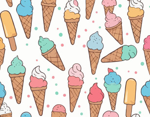 Flat design of ice cream sticks 