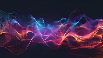 Obraz premium Abstract sound-wave background with colorful audio frequencies, perfect for music and tech-related themes.