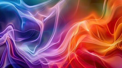 Obraz premium Abstract wave of smoke in vibrant colors, flowing and swirling patterns, perfect for artistic and dynamic backgrounds.