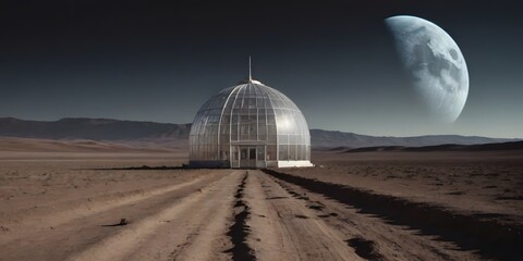 Obraz premium Greenhouse on an unknown planet.